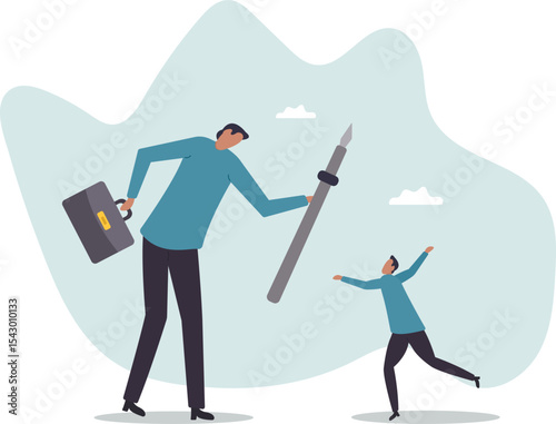Career opportunity, job promote, giving power or strength to employee to make decision or empower and courage for leadership.character for design.