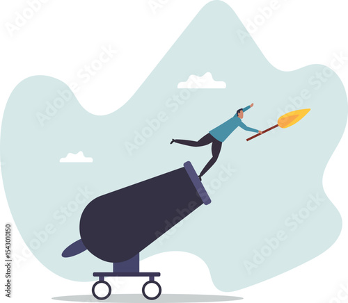 Self motivation to improve and boost business growth, determination to victory, challenge and ambition.character for design.