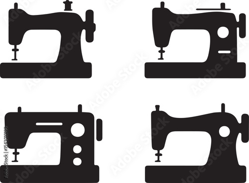 Sewing Machine Vector | Tailoring Equipment Icon for Fashion and Craft