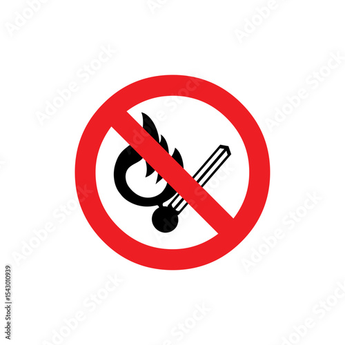 NO OPEN FIRE SIGN VECTOR SYMBOL