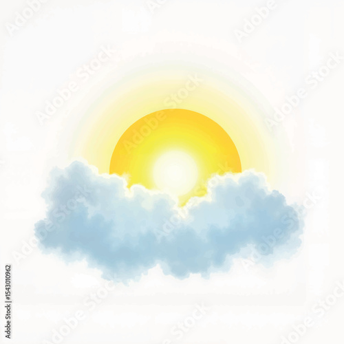 Sunlight shining through cloud illustration, hope and clarity
