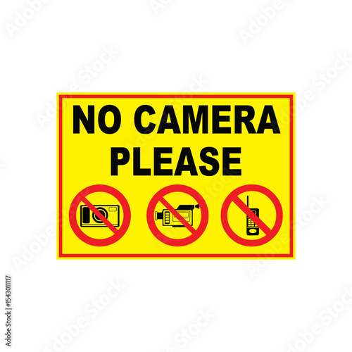 NO CAMERA PLEASE VECTOR SIGN SYMBOL