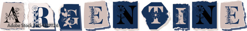 ARGENTINE Floral Typography of a National Identity � Elegant Torn Paper Letter Design