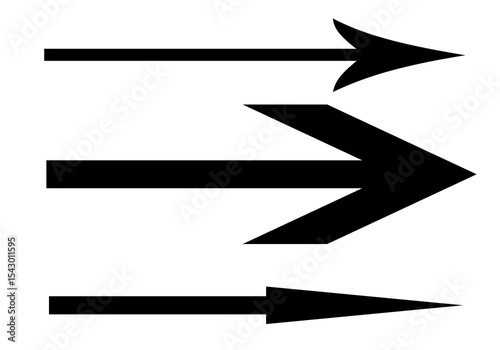 Three Black Arrow Symbols Pointing Right | Directional Icons for Navigation, UI Design, and Presentation Graphics