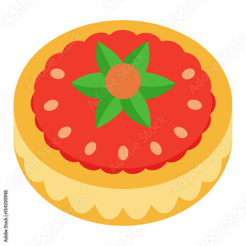 A-Strawberry-Tart Vector | Generative AI & Linocut Silhouette Design
