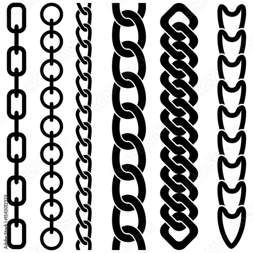 Chain icon vector set. Iron chain illustration sign collection. Metal сhain symbol. Chain web icons set.