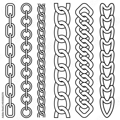 Chain icon vector set. Iron chain illustration sign collection. Metal сhain symbol. Chain web icons set.