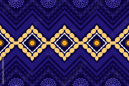 Ethnic Figure aztec embroidery style.Geometric ikat oriental traditional art pattern.Design for ethnic background,wallpaper,fashion,clothing,wrapping,fabric,element,sarong,graphic,vector illustration.