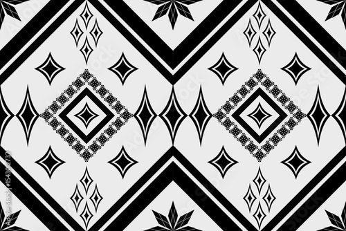 Ethnic Figure aztec embroidery style.Geometric ikat oriental traditional art pattern.Design for ethnic background,wallpaper,fashion,clothing,wrapping,fabric,element,sarong,graphic,vector illustration.