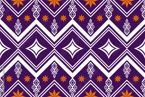 Ethnic Figure aztec embroidery style.Geometric ikat oriental traditional art pattern.Design for ethnic background,wallpaper,fashion,clothing,wrapping,fabric,element,sarong,graphic,vector illustration.