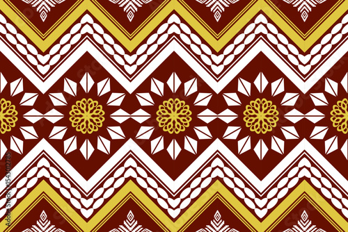 Ethnic Figure aztec embroidery style.Geometric ikat oriental traditional art pattern.Design for ethnic background,wallpaper,fashion,clothing,wrapping,fabric,element,sarong,graphic,vector illustration.