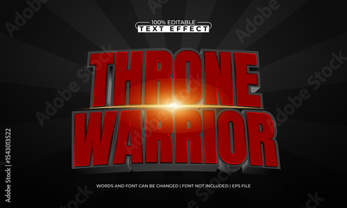 throne warrior editable text effect with a knight and sword text style