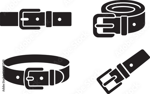 Belt Silhouette Vector Set | Fashion & Apparel Accessory Icons