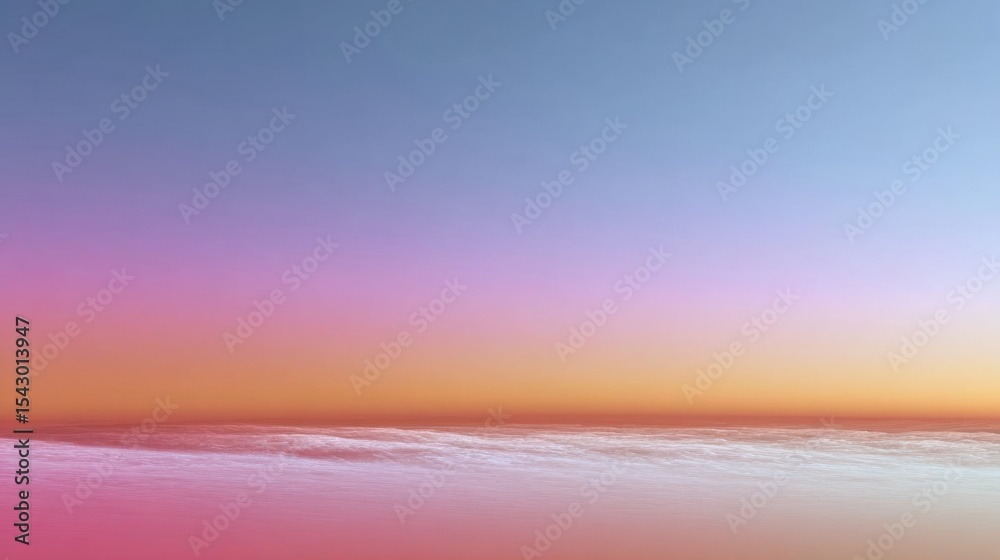 Obraz premium Beautiful landscape of a sunrise or sunset. the sky is a gradient of colors, with the top half being a light blue and the bottom half a pale pink.