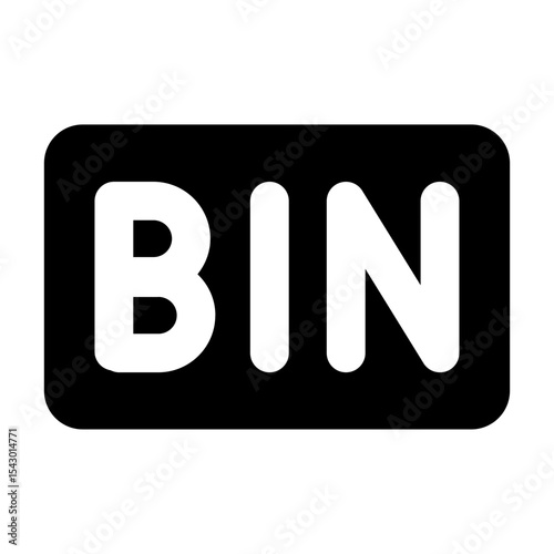 Simple solid vector icon of a bin symbol, commonly used in coding, terminal, and developer interfaces. Ideal for apps, websites, dashboards, and coding tools. SVG format, easy to edit and scale.