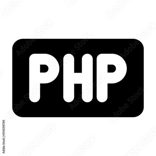 Simple solid vector icon of a php symbol, commonly used in coding, terminal, and developer interfaces. Ideal for apps, websites, dashboards, and coding tools. SVG format, easy to edit and scale.
