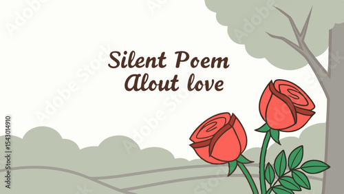 Silent Poem A Visual Ode to Love, Illustrated with Roses in a Serene Landscape