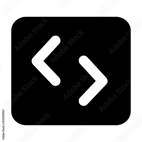 Simple solid vector icon of a square symbol, commonly used in coding, terminal, and developer interfaces. Ideal for apps, websites, dashboards, and coding tools. SVG format, easy to edit and scale.
