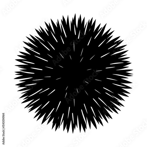 Spiky sea urchin vector graphic spiky ball element spiky shape urchin art silhouette