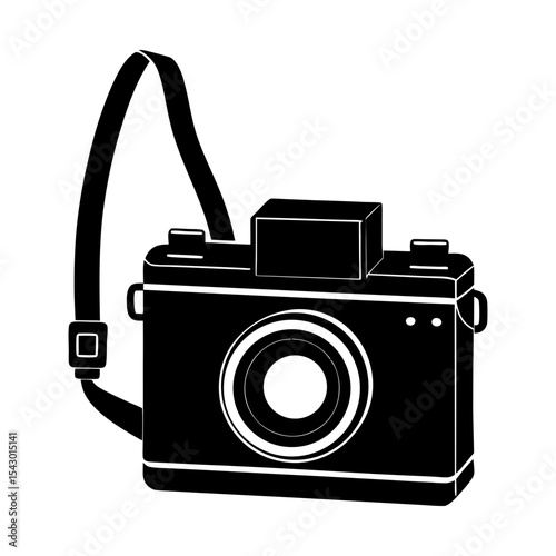 Vintage photography tool camera retro lens equipment photo graphic device silhouette