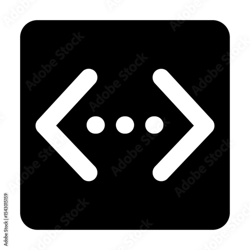 Simple solid vector icon of a interface symbol, commonly used in coding, terminal, and developer interfaces. Ideal for apps, websites, dashboards, and coding tools. SVG format, easy to edit and scale.