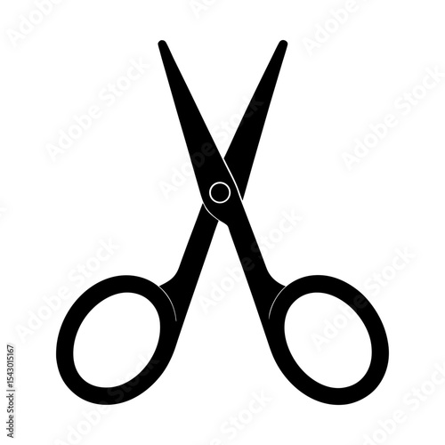 Scissors tool cutting sharp equipment craft object vector illustration silhouette