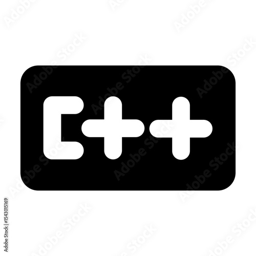 Simple solid vector icon of a c++ symbol, commonly used in coding, terminal, and developer interfaces. Ideal for apps, websites, dashboards, and coding tools. SVG format, easy to edit and scale.