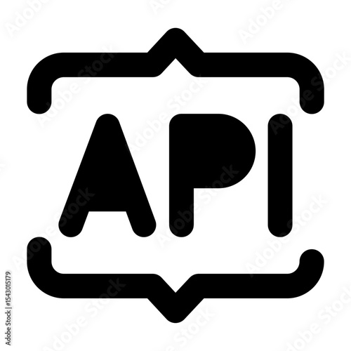 Simple solid vector icon of a api symbol, commonly used in coding, terminal, and developer interfaces. Ideal for apps, websites, dashboards, and coding tools. SVG format, easy to edit and scale.