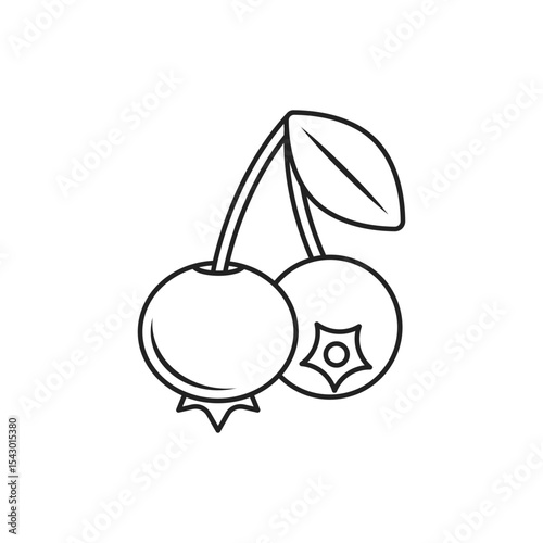Blueberry fruit icon in flat style. Bilberry vector illustration on isolated background. Sweet berry sign business concept.