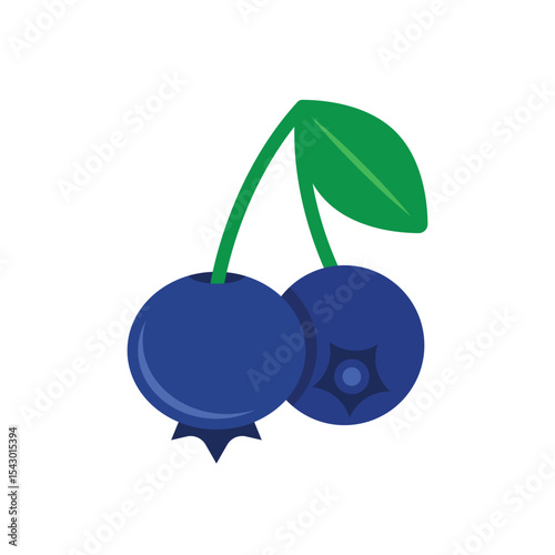 Blueberry fruit icon in flat style. Bilberry vector illustration on isolated background. Sweet berry sign business concept.