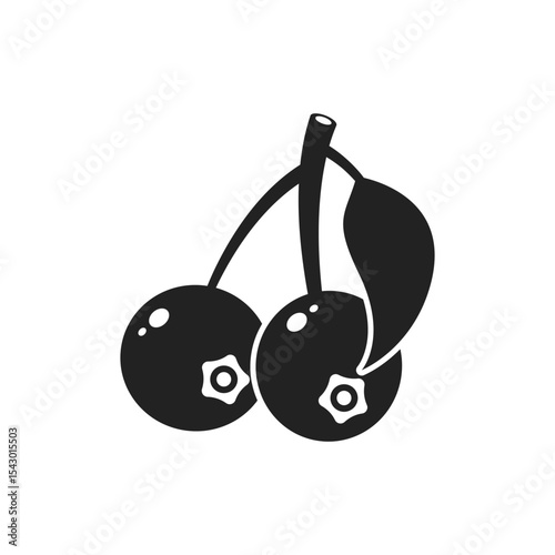 Blueberry fruit icon in flat style. Bilberry vector illustration on isolated background. Sweet berry sign business concept.