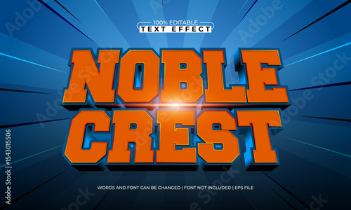 noble crest editable text effect with a knight and sword text style