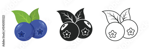 Blueberry fruit icon in flat style. Bilberry vector illustration on isolated background. Sweet berry sign business concept.