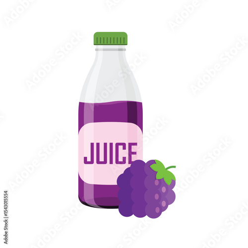 Grape juice icon in flat style. Grapefruit drink vector illustration on isolated background. Healthy cocktail sign business concept.