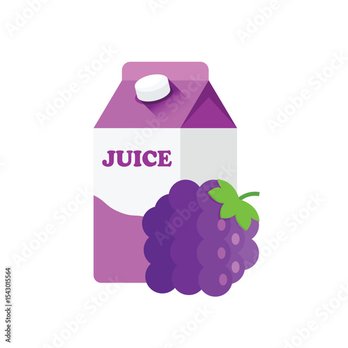 Grape juice icon in flat style. Grapefruit drink vector illustration on isolated background. Healthy cocktail sign business concept.