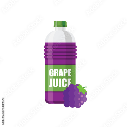 Grape juice icon in flat style. Grapefruit drink vector illustration on isolated background. Healthy cocktail sign business concept.