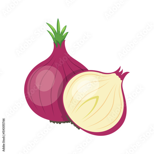 Onion icon in flat style. Organic vegetable vector illustration on isolated background. Healthy food sign business concept.
