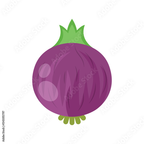 Onion icon in flat style. Organic vegetable vector illustration on isolated background. Healthy food sign business concept.