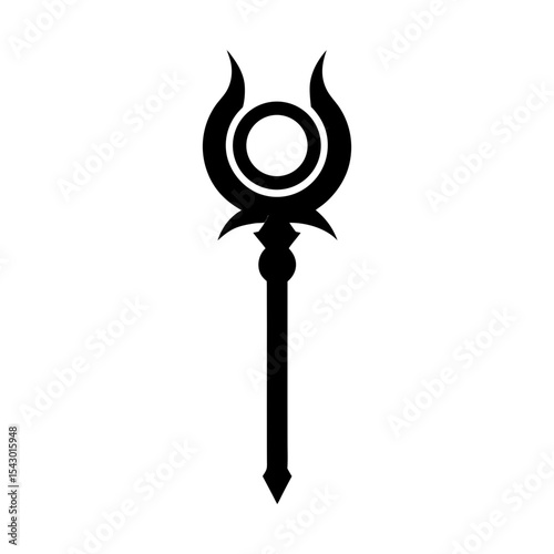 Magic staff illustration wizard wand vector design fantasy game asset art silhouette