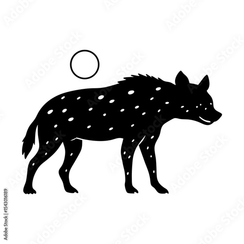 Spotted hyena vector wildlife animal illustration african predator art design silhouette
