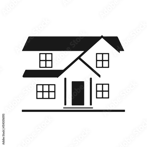 House silhouette logo, real estate symbol, real estate architecture vector, building icon, real estate design	