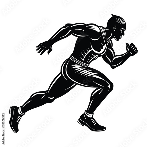 Running Man icon silhouette vector flat illustration design on white background