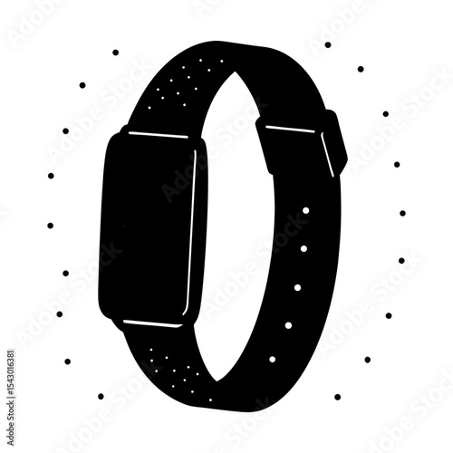 Wristwatch time device smart tech wearable gadget accessory hand technology item silhouette