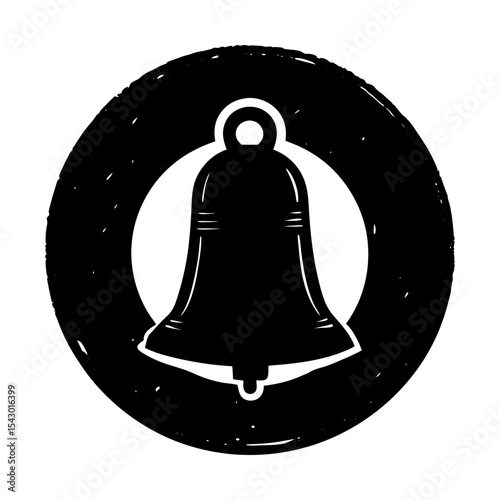 Alarm notification alert bell ring sound symbol vector graphic illustration silhouette