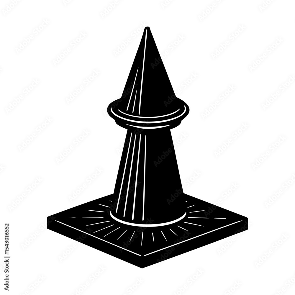 Fototapeta premium Monumental structure vector design ancient tower architecture graphic art silhouette