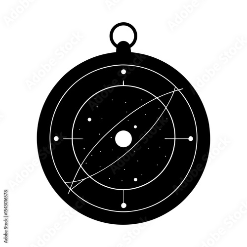 Celestial navigation tool vector art astronomy compass astrology design silhouette