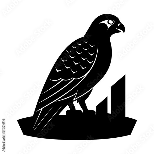 Majestic falcon vector graphic predatory bird illustration silhouette art
