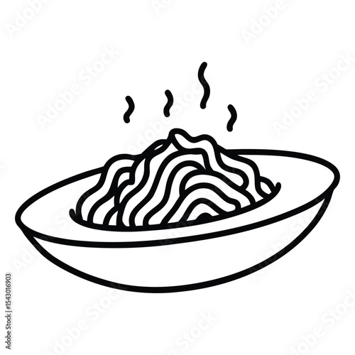 Pasta carbonara with parmesan woodcut engraving vector 