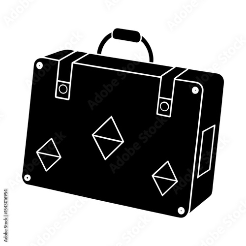 Vintage suitcase travel baggage luggage trip vacation journey adventure vector silhouette