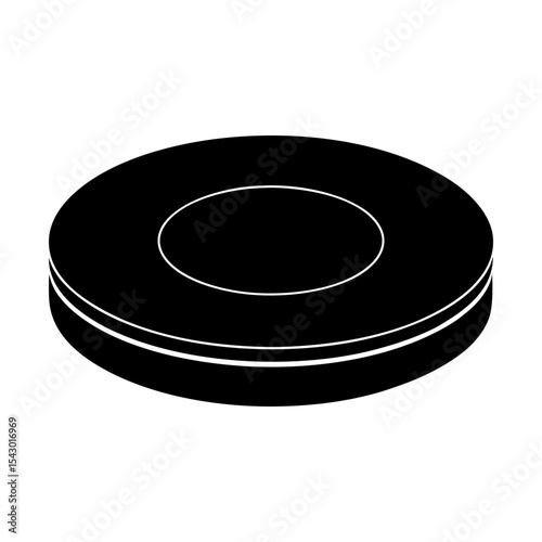 Round layered platform stage podium stand display vector illustration silhouette